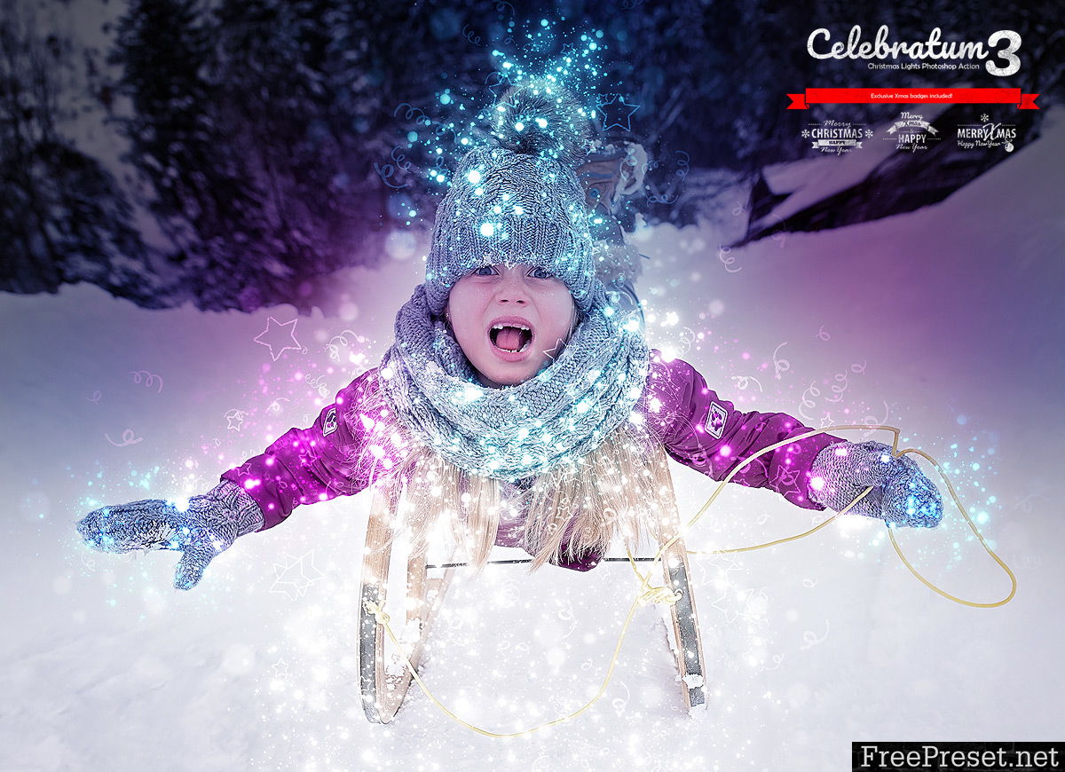 Celebratum 3 - Christmas Lights Photoshop Action