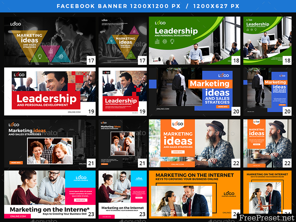 100 Facebook Business Multipurpose Banners 23268702
