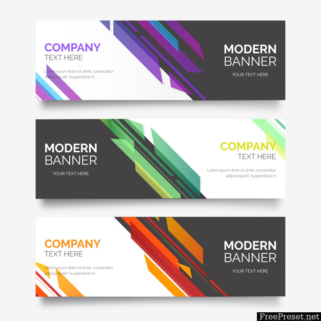 Abstract banner collection with modern shapes 2956016