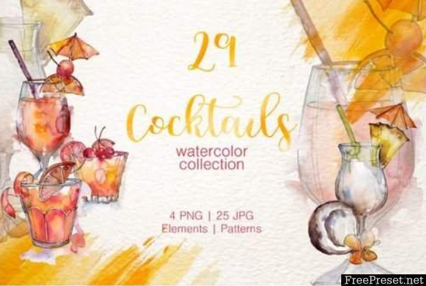 Cocktail Watercolor PNG 3514380