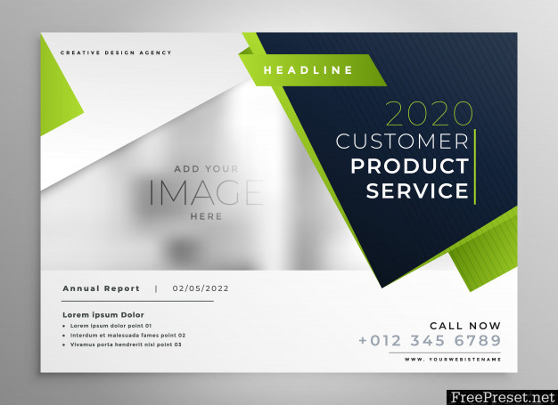 Professional green business brochure design Vector