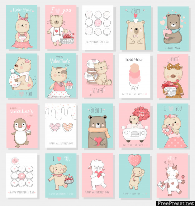 Valentines day card collection 3736914