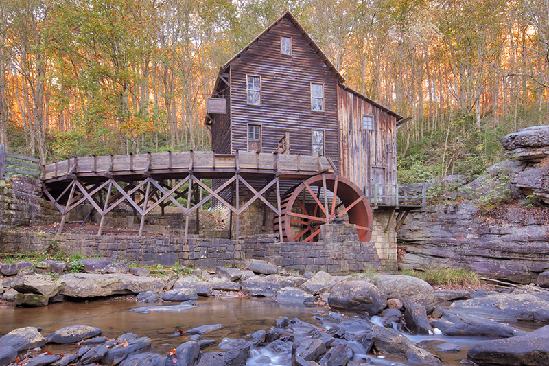 Photographing the Glade Creek Grist Mill in Babcock State Park