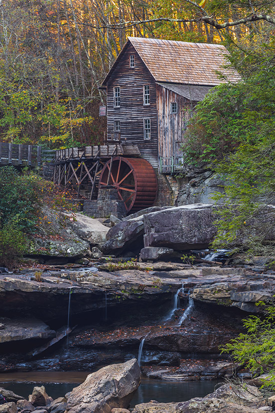 Photographing the Glade Creek Grist Mill in Babcock State Park