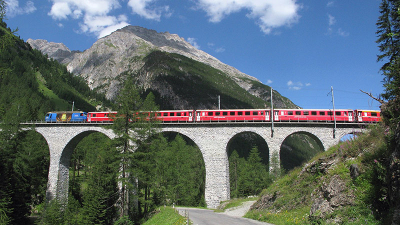 train bridge near Bergün, Albula valley