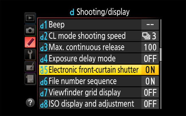 Nikon Electronic Front Curtain