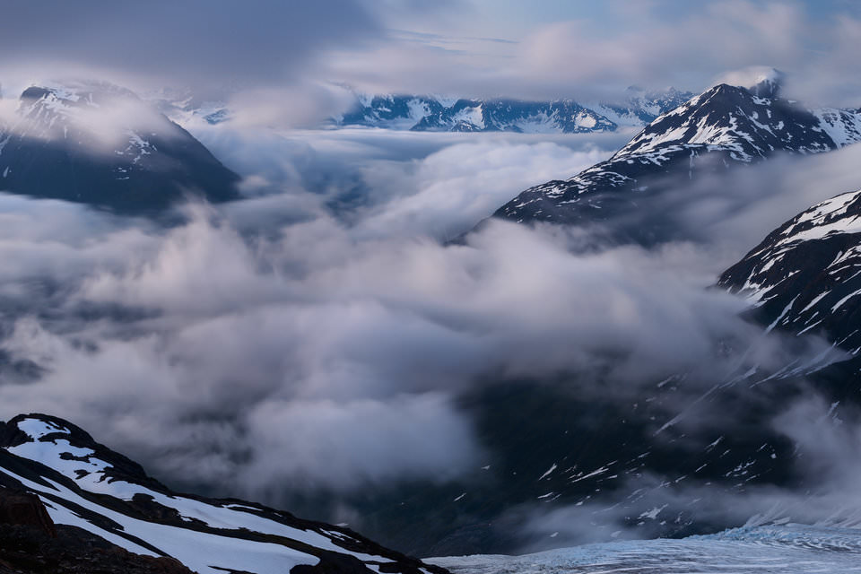 Long shutter speed blurry clouds