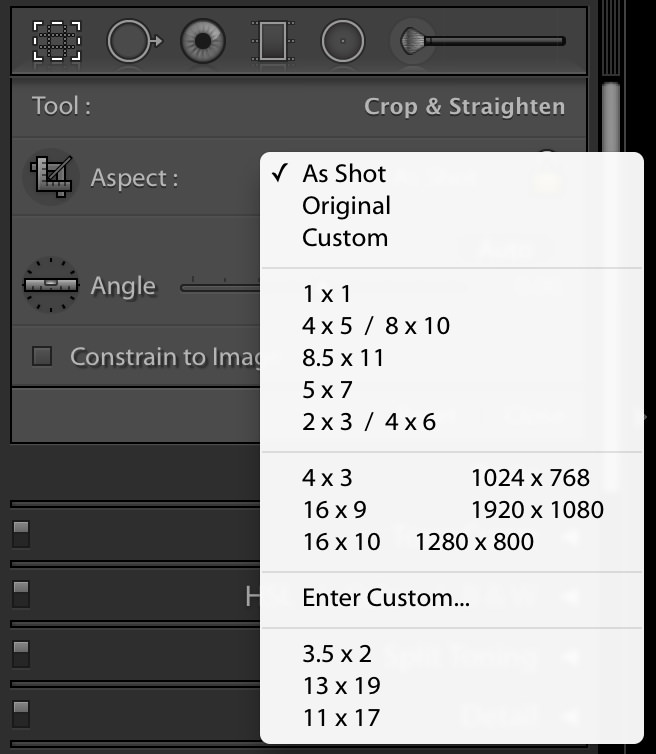 cropping ratios