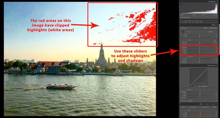 lightroom highlights and shadows sliders