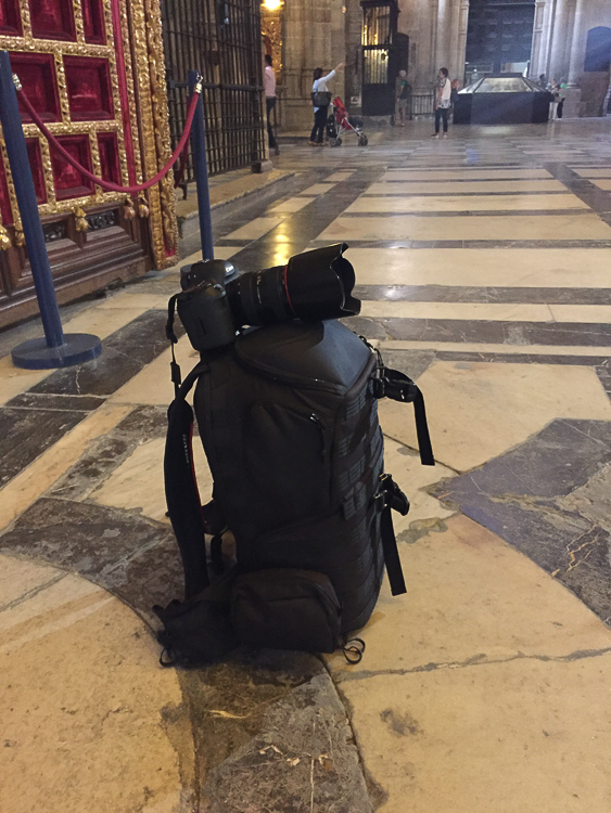 using your travel bag or backpack as a makeshift tripod when tripods are not allowed