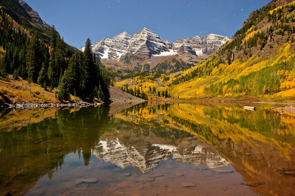 Maroon Bells at Night