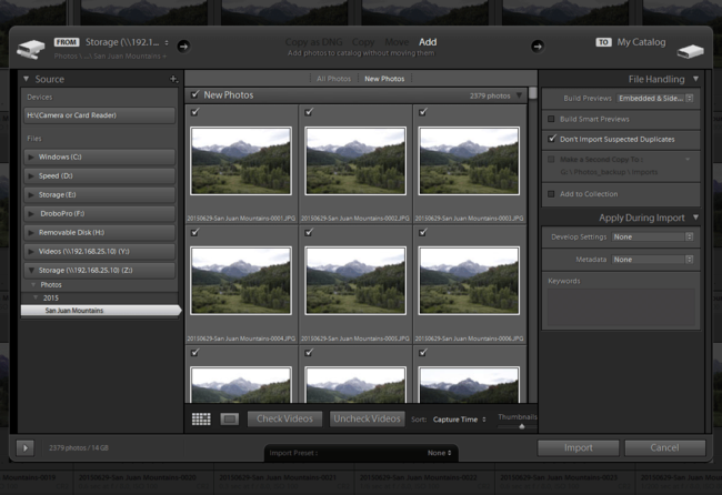 Lightroom Synchronization of JPEG