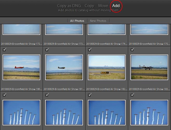 Lightroom Import Add