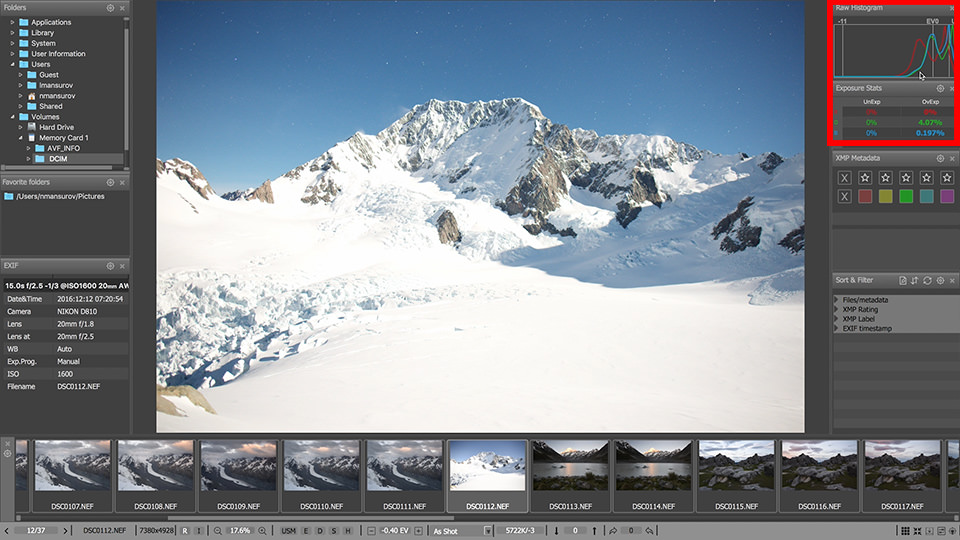 FastRawViewer Photo View RAW Histogram