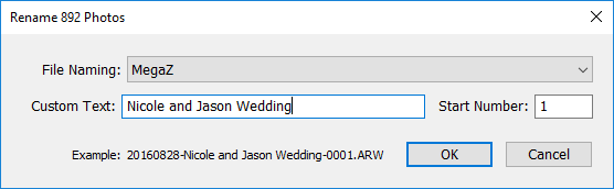 Lightroom Batch Rename