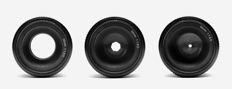 Range of aperture sizes showing how much light they let through