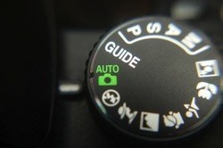 image of a digital cameras controls set on auto