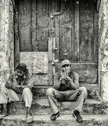 Men on the stoop