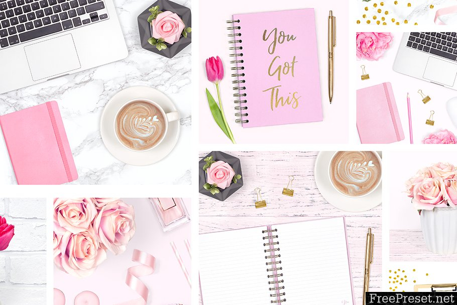 Feminine Desk Stock Photo Bundle 2336821