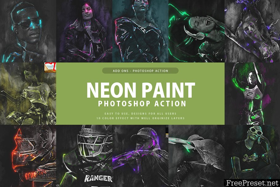 Neon Paint Photoshop Action 3397698