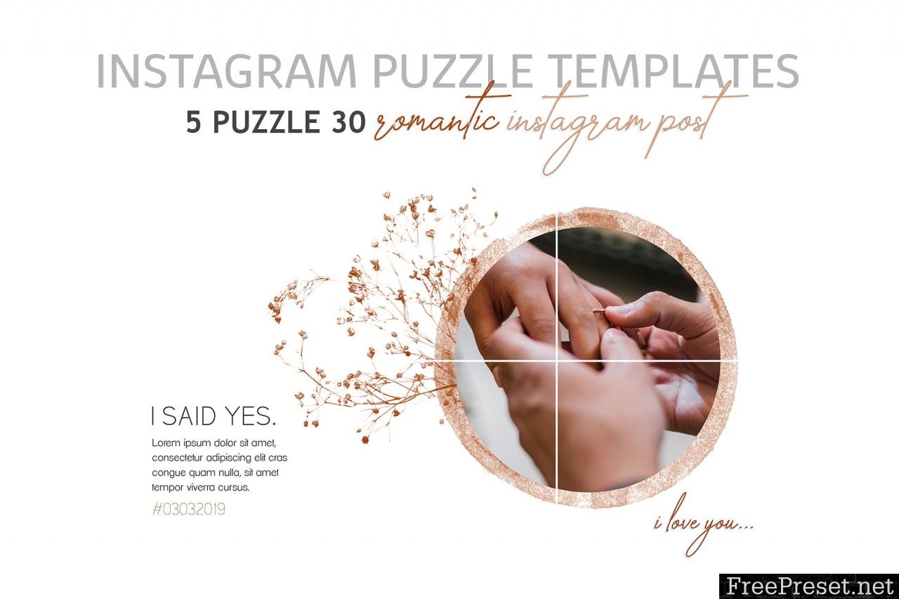 Romantic Instagram Puzzle Templates 3539202