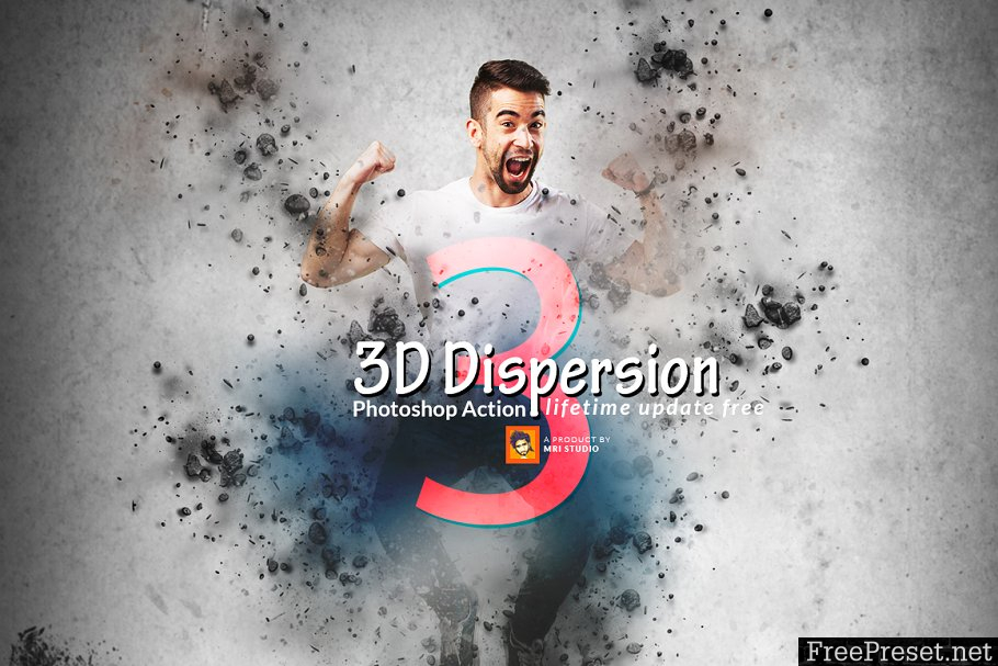 3D Dispersion Photoshop Action 3631399