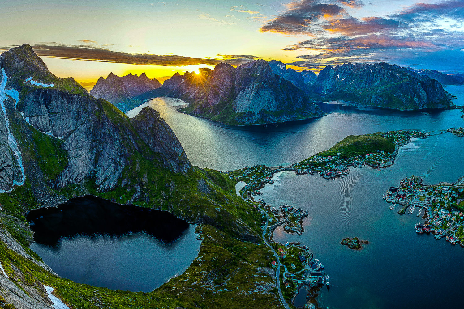 500px Photo ID: 125396025 - The midnight sun, dipping behind the sharp mountains of Lofoten. Summer 2015. For more photography follow me on instagram  @michael_libis