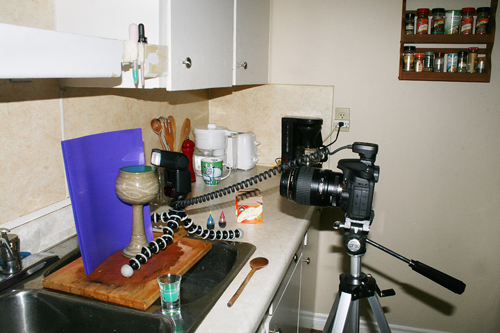 Setup 1 - A medicine dropper and one external flash.