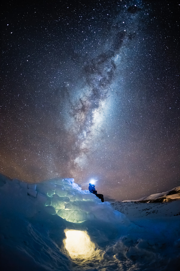 Igloo under night sky by Andrew Peacock on 500px.com