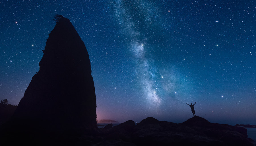 Just Me &  the Milky Way - Rialto Beach, Washington by Dave Morrow on 500px.com