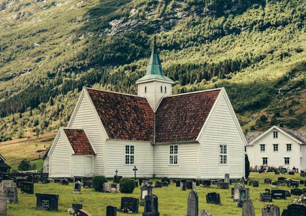 church near forest