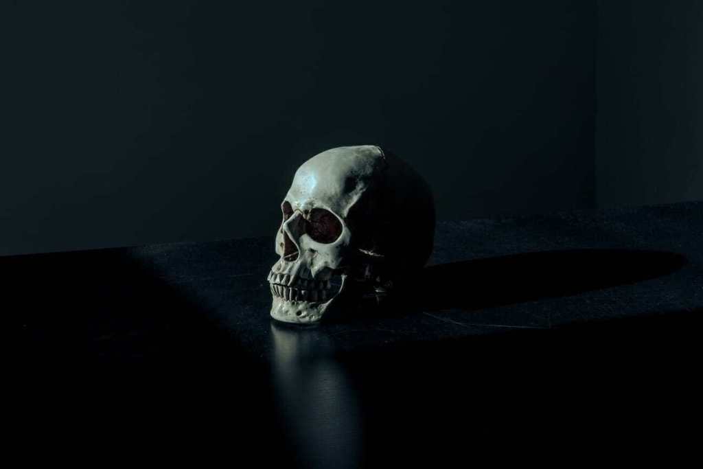 skull black background