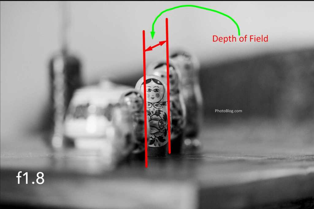 A figure explaining the depth of field concept