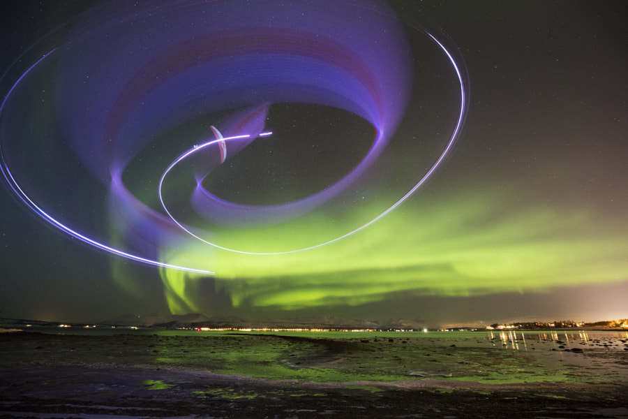 Horacio Llorens Performing During the Aurora Borealis in Tromso, Norway. by Red Bull Photography on 500px.com