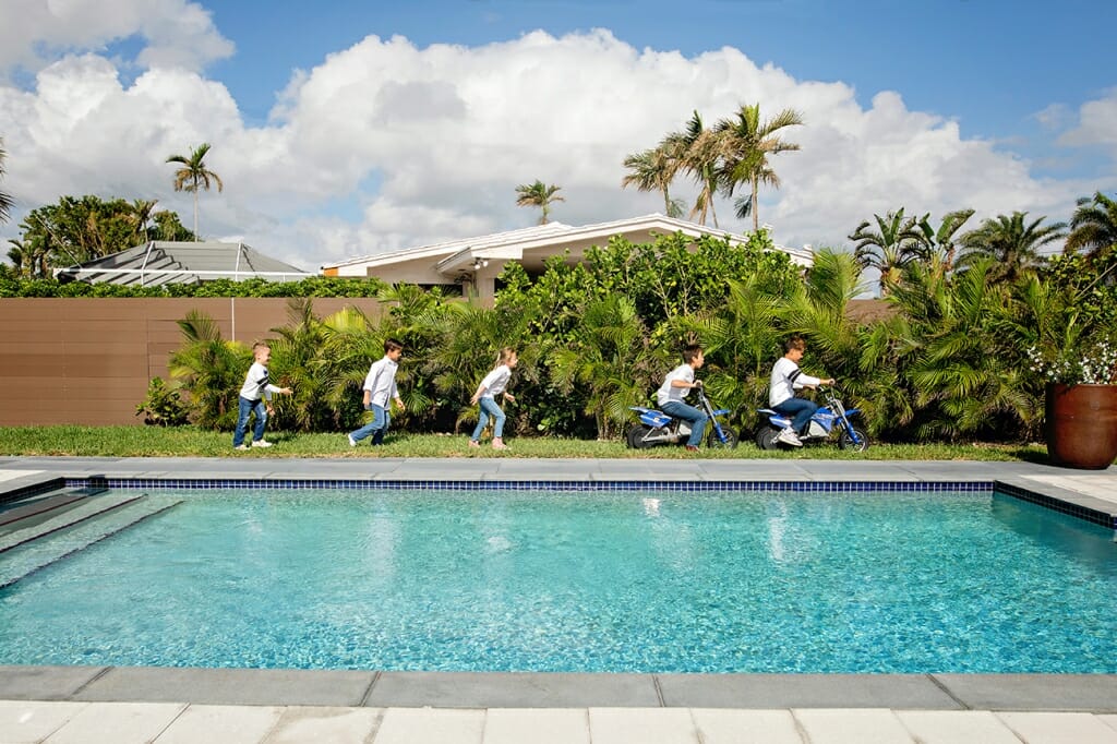 family riding around during lifestyle photography shoot