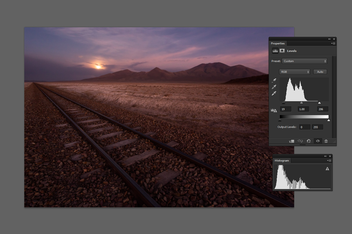 "Night Ride" levels adjustment layer by Erez Marom