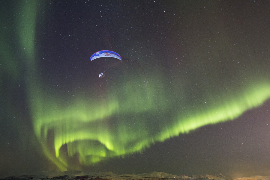 Horacio Llorens Performing During the Aurora Borealis in Tromso, Norway. by Red Bull Photography on 500px.com