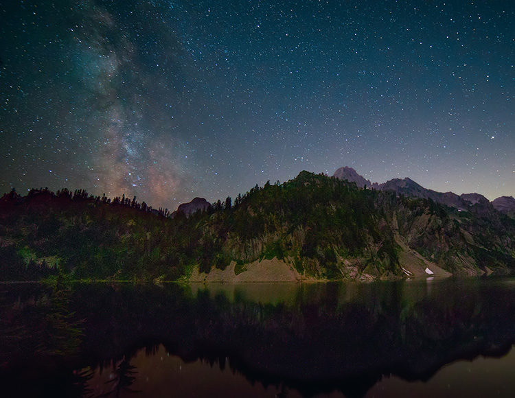 photo showing the foreground and night sky exposed differently and combined into one for the final image