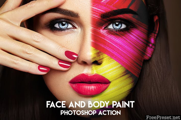 Face and Body Paint Photoshop Action 49XNUVT