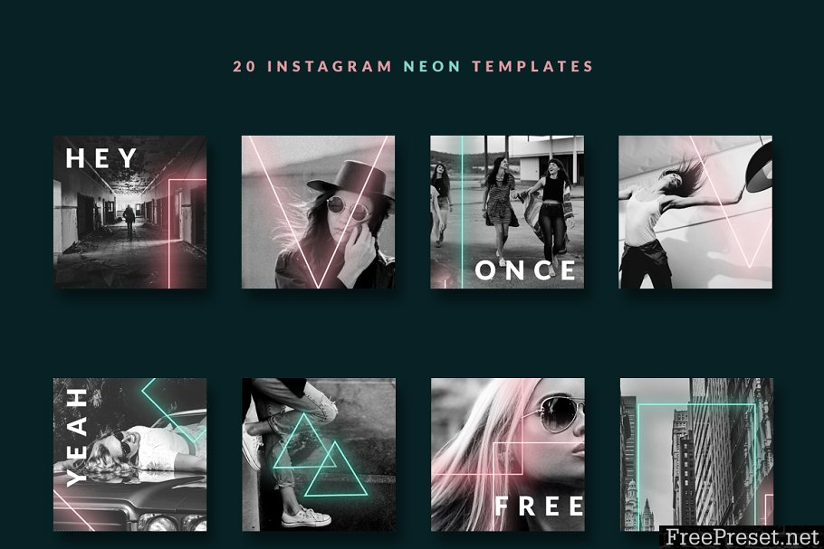 Instagram post templates - Neon 90s 3655162