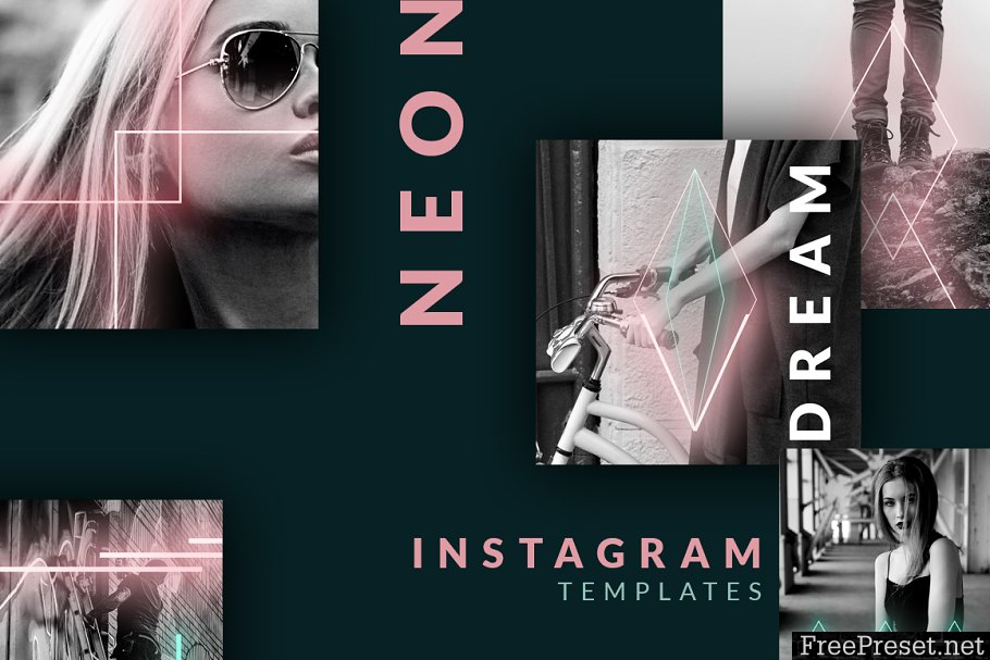 Instagram post templates - Neon 90s 3655162