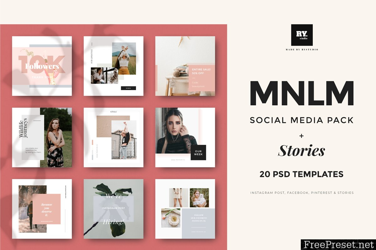 MNML Social Media Pack & Stories 3700035