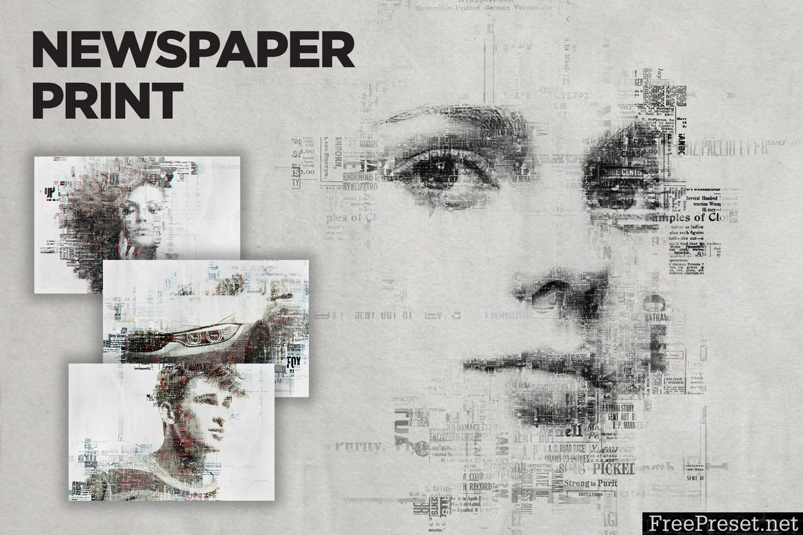 Newspaper Print Photoshop Action  BHT7G5V