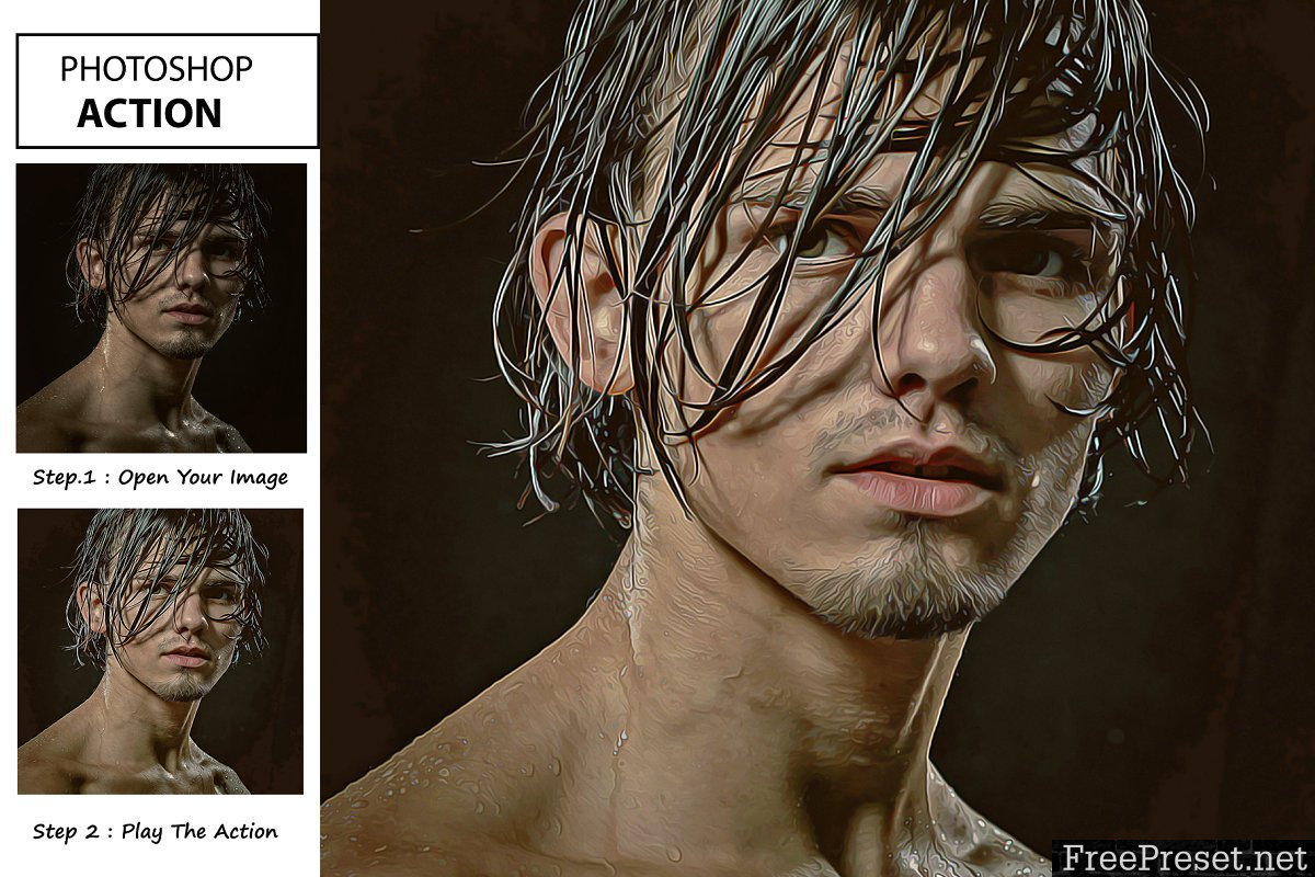 Oily - Photoshop Action 3493376