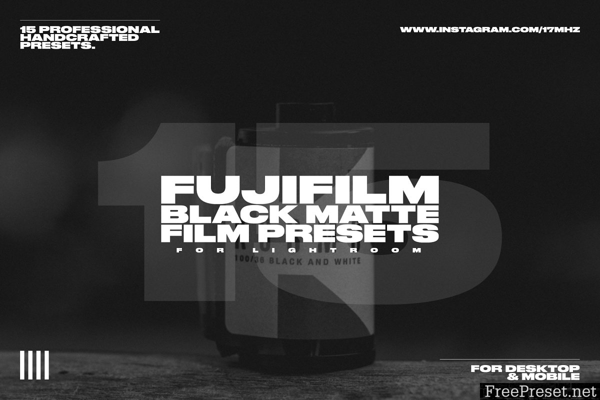 15 Fuji Film Black Matte LR Presets 3750479