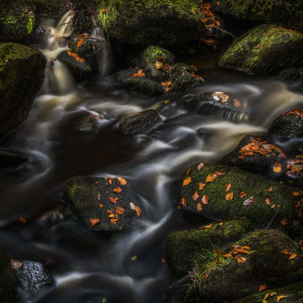 Padley Gorge, Peak District, shot with a 6-stop ND filter