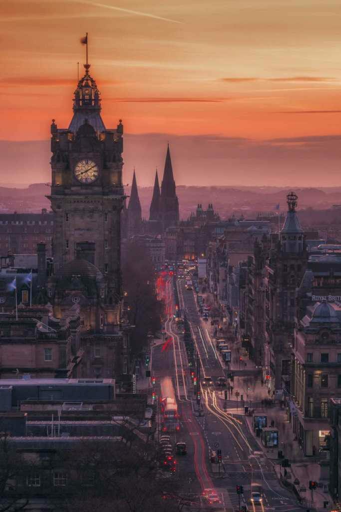 Edinburgh at night, shot with a 6-stop ND filter