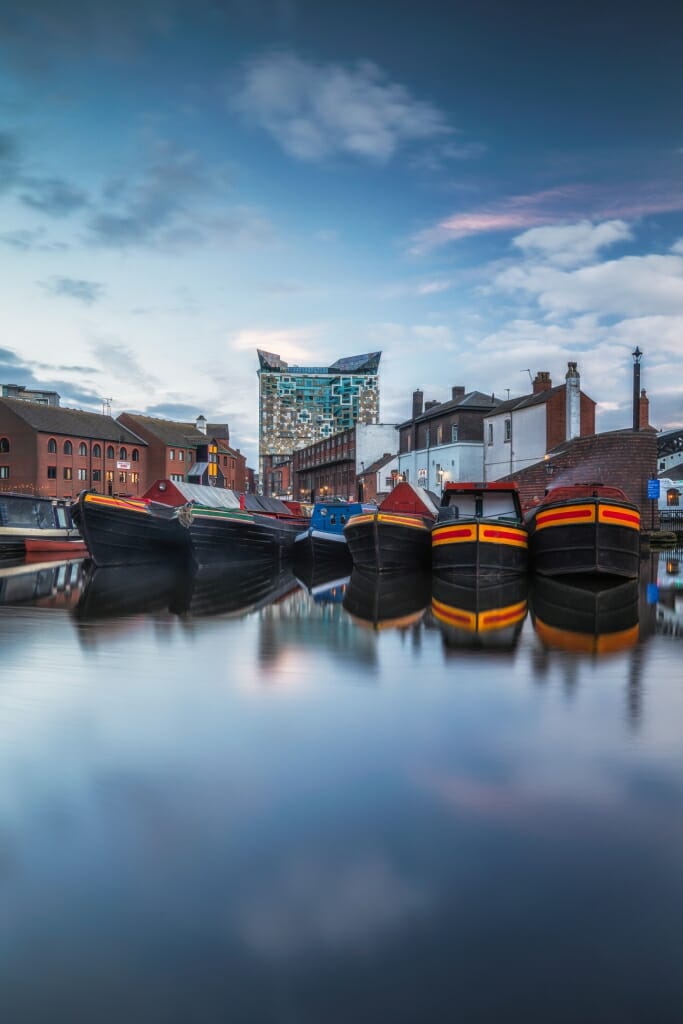 Gas Street Basin, Birmingham, shot with a 0.9 soft ND grad filter