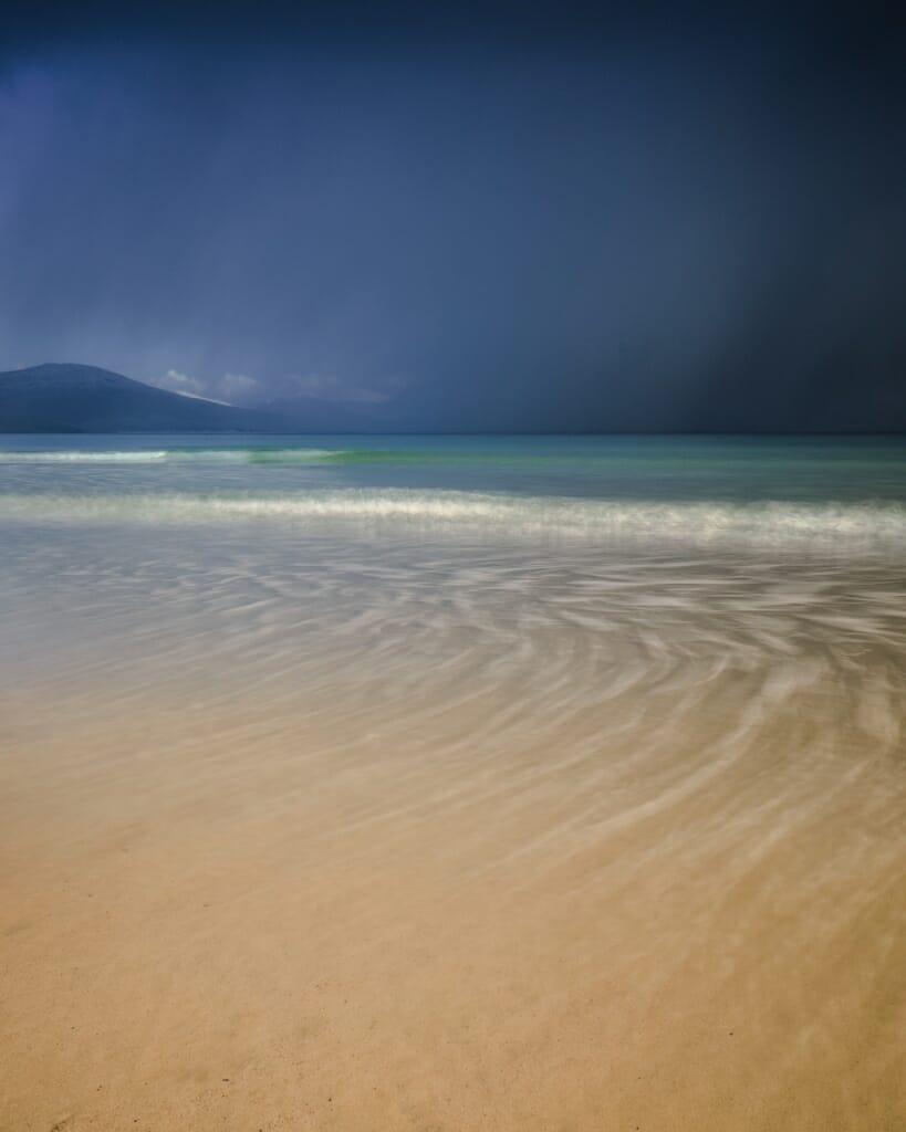 Horgabost Beach storm, Isle of Harris, shot with a 3-stop ND filer