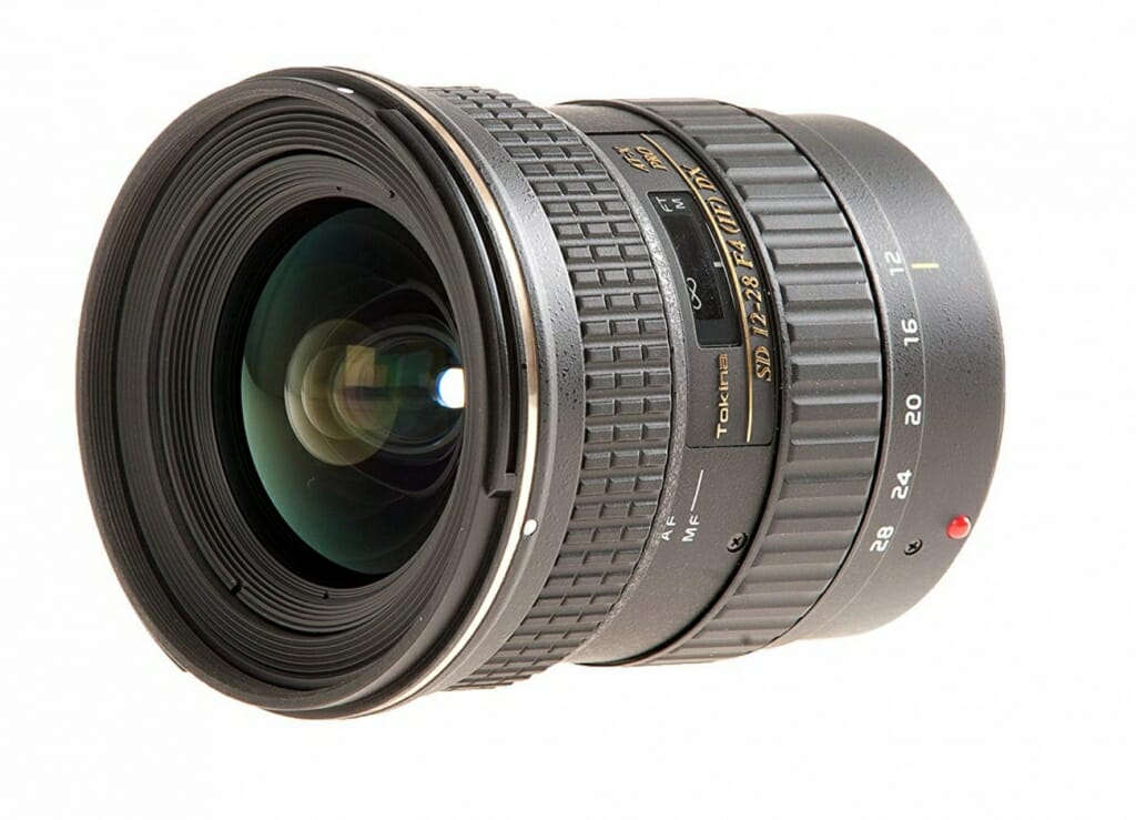 Tokina 12-24mm f4 lens, three-quarter view, a perfect lens for real estate photography
